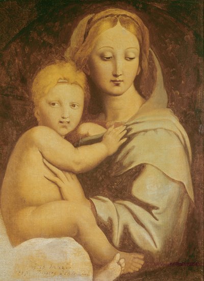 Madonna der Kandelaber von Jean Auguste Dominique Ingres